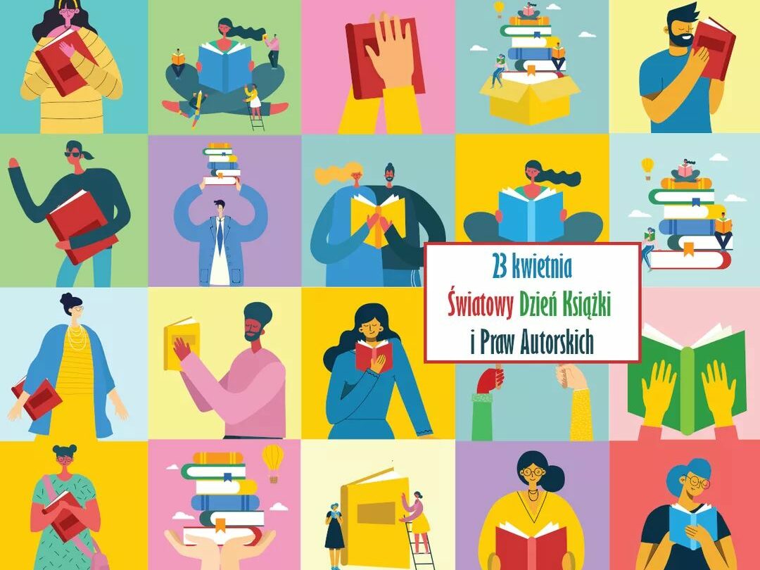 Grafika upamiętniająca Światowy Dzień Książki i Praw Autorskich