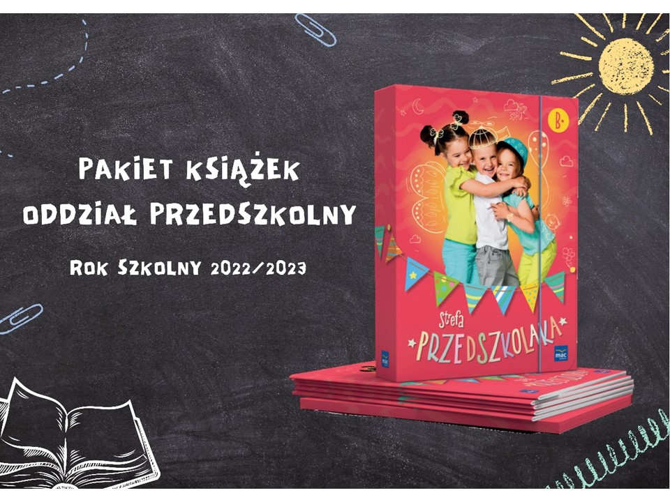 Grafika prezentująca pakiet książek do oddziału przedszkolnego