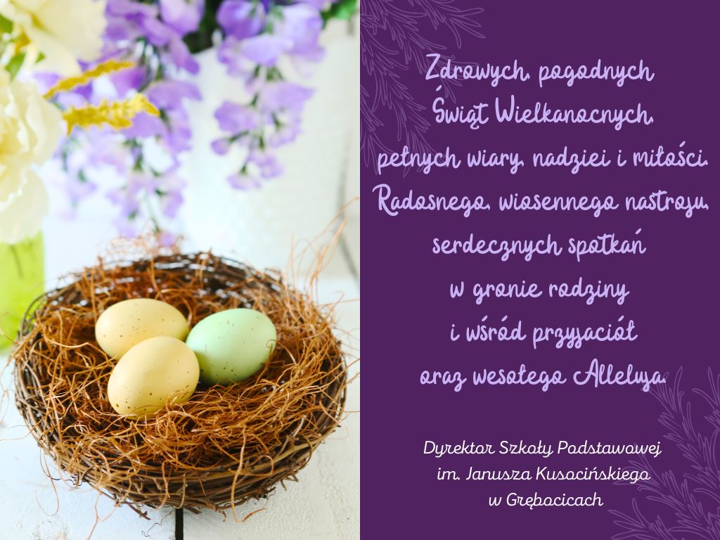 Grafika prezentująca życzenia świąteczne od Dyrektora Szkoły