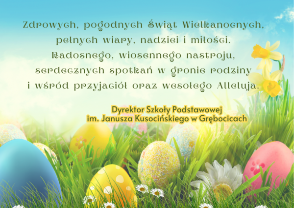 Grafika z życzeniami wielkanocnymi